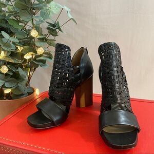 iXOS Woven Leather Block Heels